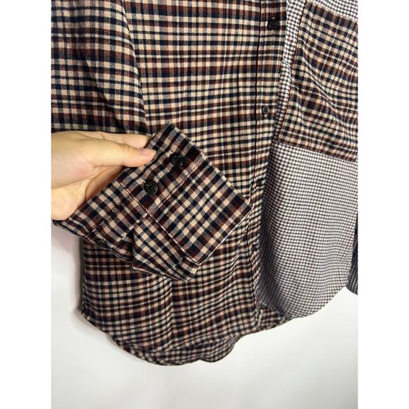 Abercrombie & Fitch Shirt Women Small Brown Flannel Oversized - Picture 4 of 6